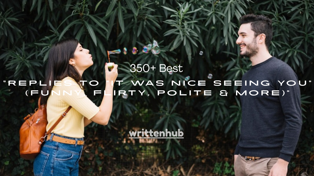 350+ Best Replies to "It Was Nice Seeing You" (Funny, Flirty, Polite & More)